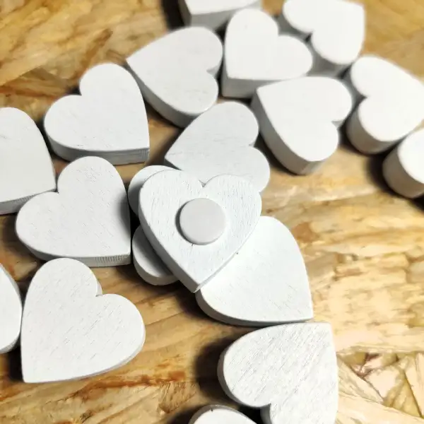 Cuori in Legno Bianchi – Decorazioni per Bomboniere, Partecipazioni e Fai da Te Creativo